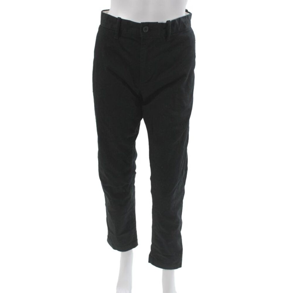 J Crew Mens Black Chino Pants Button Cotton Blend Inseam 30 Size 8